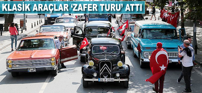 Klasik araçlar "zafer turu" attı