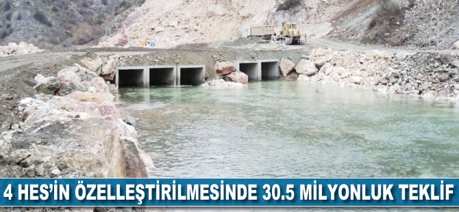 4 HES'in özelleştirilmesinde 30.5 milyon TL teklif