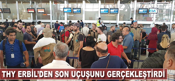 THY Erbil'den son uçuşunu gerçekleştirdi