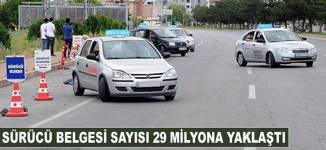 Sürücü belgesi sayısı 29 milyona yaklaştı