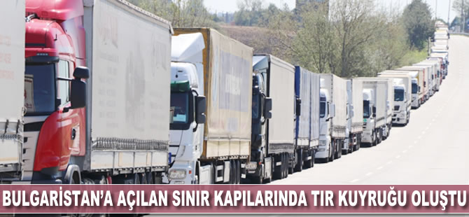 Bulgaristan'a açılan sınır kapılarında TIR kuyruğu oluştu