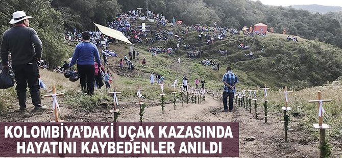 Kolombiya'daki uçak kazasında ölenler anıldı