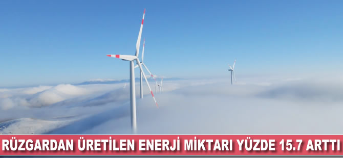 Rüzgardan üretilen elektrik miktarı yüzde 15.7 arttı