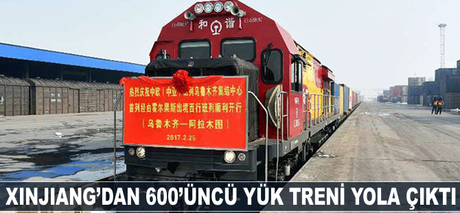 Xinjiang'dan 600'üncü yük treni yola çıktı