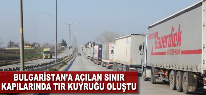 Bulgaristan'a açılan sınır kapılarında TIR kuyruğu oluştu