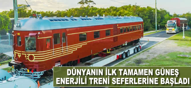 Dünyanın ilk tamamen güneş enerjili treni seferlere başladı