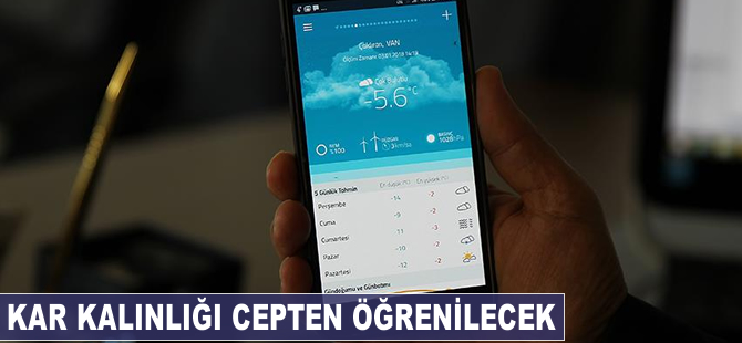 Kar kalınlığı cepten öğrenilecek