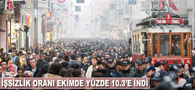 İşsizlik oranı ekimde yüzde 10.3'e indi