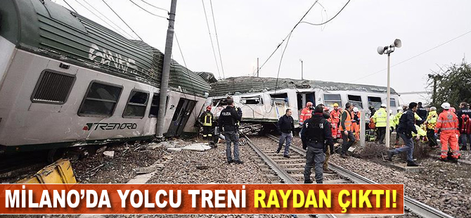 Milano'da yolcu treni raydan çıktı!