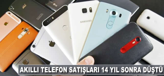 Akıllı telefon satışları 14 yıl sonra düştü