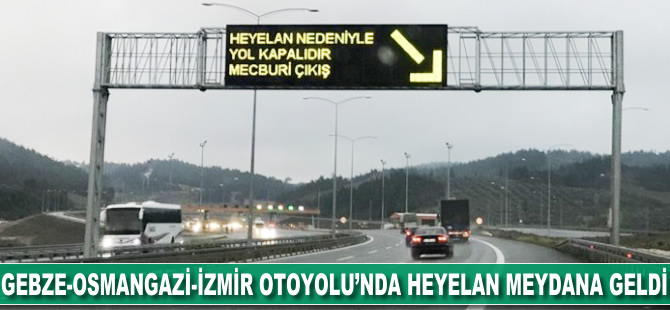 Gebze-Orhangazi-İzmir otoyolunun kenarında heyelan meydana geldi