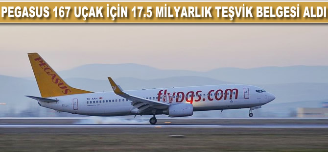 Pegasus 167 uçak için 17.5 milyarlık teşvik belgesi aldı