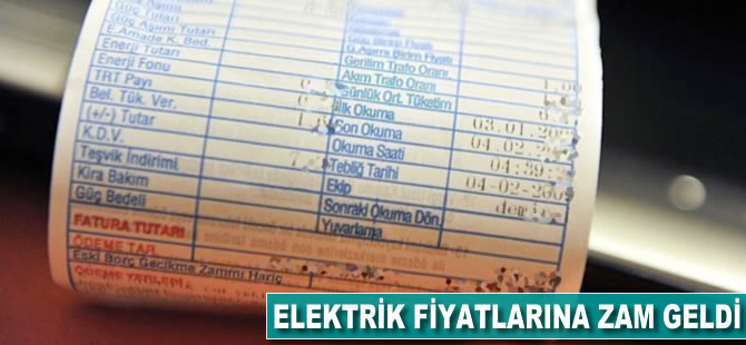 Elektrik fiyatlarına zam geldi