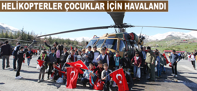 Helikopterler çocuklar için havalandı