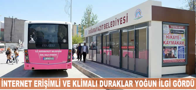 İnternet erişimli ve klimalı otobüs durakları yoğun ilgi gördü