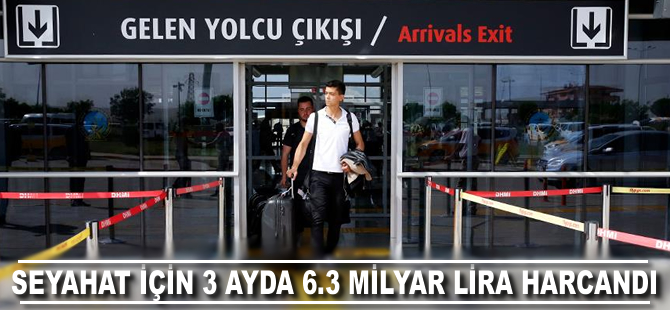 Seyahat için üç ayda 6.3 milyar lira harcandı