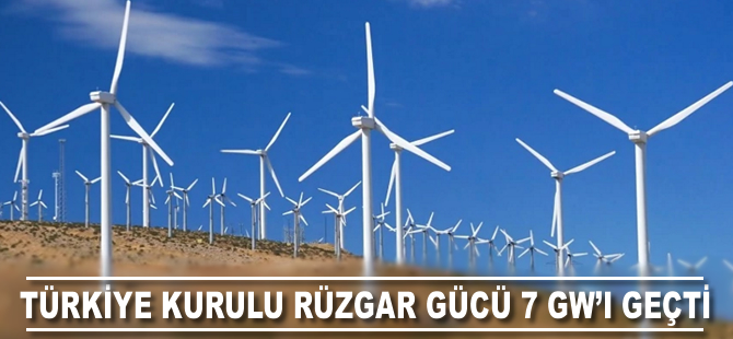 Türkiye rüzgar kurulu gücü 7 GW’ı geçti