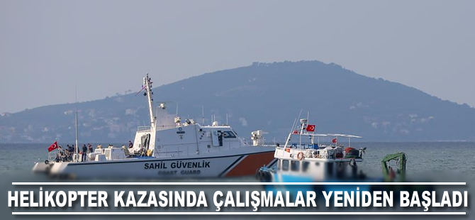 Helikopter kazasında enkaz kaldırma çalışmaları yeniden başladı