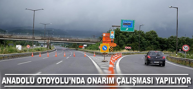 Anadolu Otoyolu'nda onarım çalışması yapılıyor