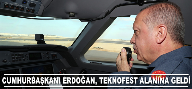 Cumhurbaşkanı Erdoğan, TEKNOFEST alanına geldi