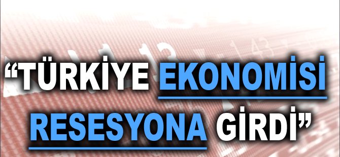 "Türkiye ekonomisi resesyona girdi"