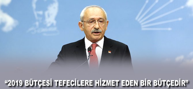 "2019 bütçesi tefecilere hizmet eden bir bütçedir"