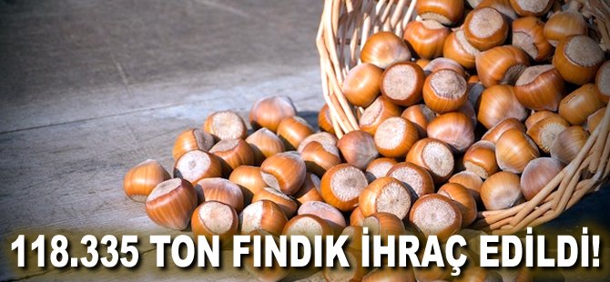 118.335 ton fındık ihraç edildi!