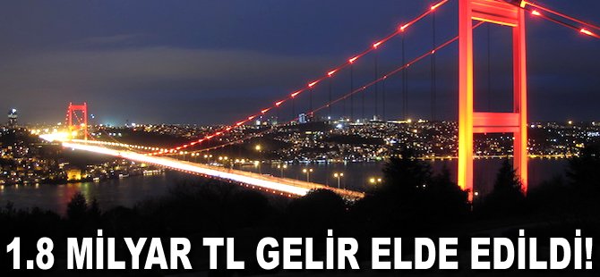 1.8 milyar TL gelir elde edildi!