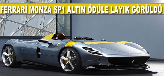 Ferrari Monza SP1 altın ödüle layık görüldü