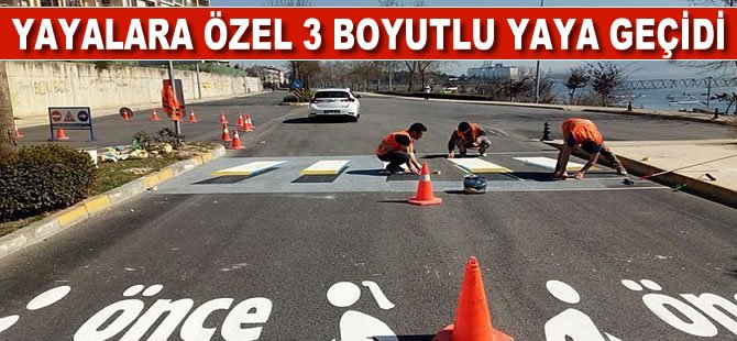 Kocaeli’de Yayalara Özel 3 Boyutlu Yaya Geçidi