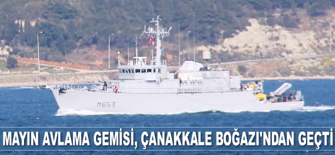 ‘FS Capricorne’ isimli mayın avlama gemisi, Çanakkale Boğazı’ndan geçti