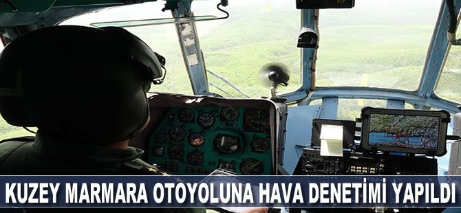 Jandarma, Kuzey Marmara Otoyolu'nda havadan denetim yaptı