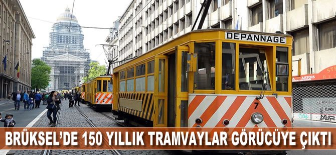 Brüksel'de 150 yıllık tramvaylar görücüye çıktı