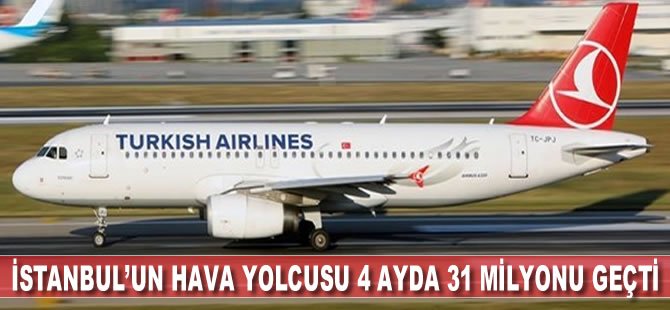 İstanbul'un hava yolcusu 4 ayda 31 milyonu geçti