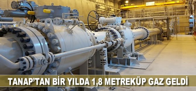 TANAP'tan bir yılda 1,8 milyar metreküp gaz geldi