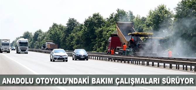 Anadolu Otoyolu'ndaki bakım çalışmaları sürüyor