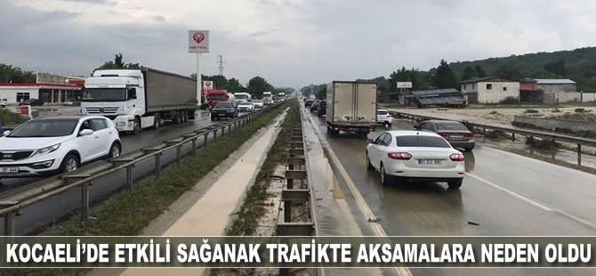 Kocaeli'de etkili sağanak trafikte aksamalara neden oldu