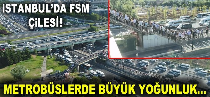 İstanbul'da trafik çllesi! Metrobüs duraklarında yoğunluk...