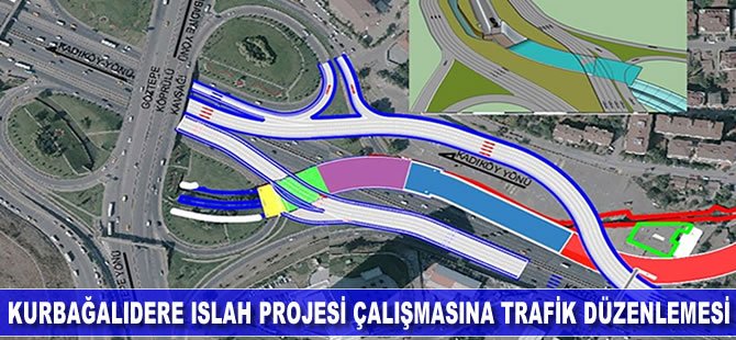 Kurbağalıdere Islah Projesi çalışmasına trafik düzenlemesi