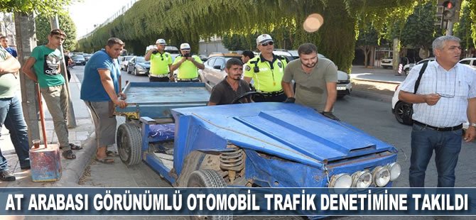 At arabası görünümlü otomobil trafik denetimine takıldı