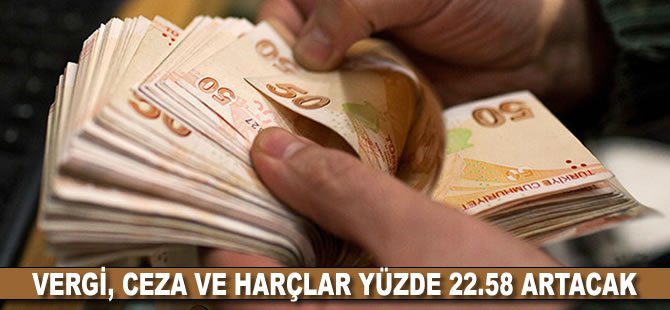 Vergi, ceza ve harçlar yüzde 22.58 artacak