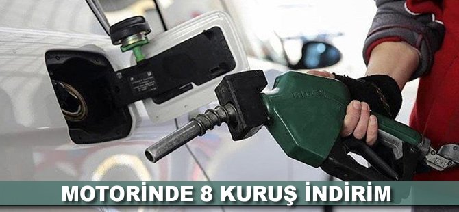 Motorinde 8 kuruş indirim