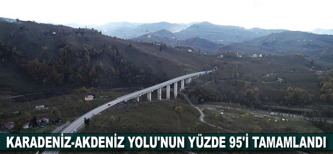 Karadeniz-Akdeniz Yolu'nun yüzde 95'i tamamlandı