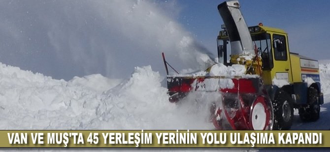 Van ve Muş'ta 45 yerleşim yerinin yolu ulaşıma kapandı