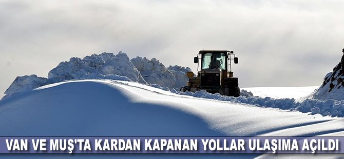 Van ve Muş'ta kardan kapanan yollar ulaşıma açıldı