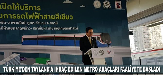 Türkiye'den Tayland'a ihraç edilen metro araçları faaliyete başladı