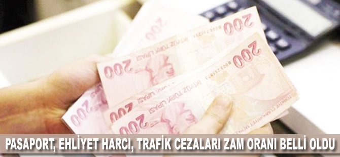 Pasaport, ehliyet harcı, trafik cezaları zam oranı belli oldu