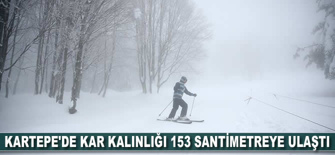 Kartepe'de kar kalınlığı 153 santimetreye ulaştı