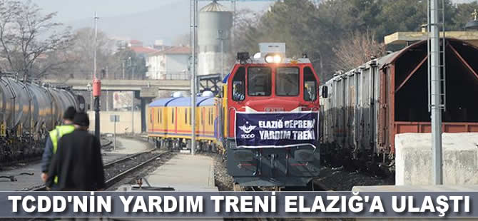 TCDD'nin yardım treni Elazığ'a ulaştı