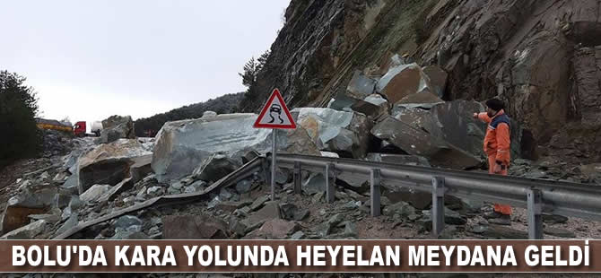 Bolu'da kara yolunda heyelan meydana geldi